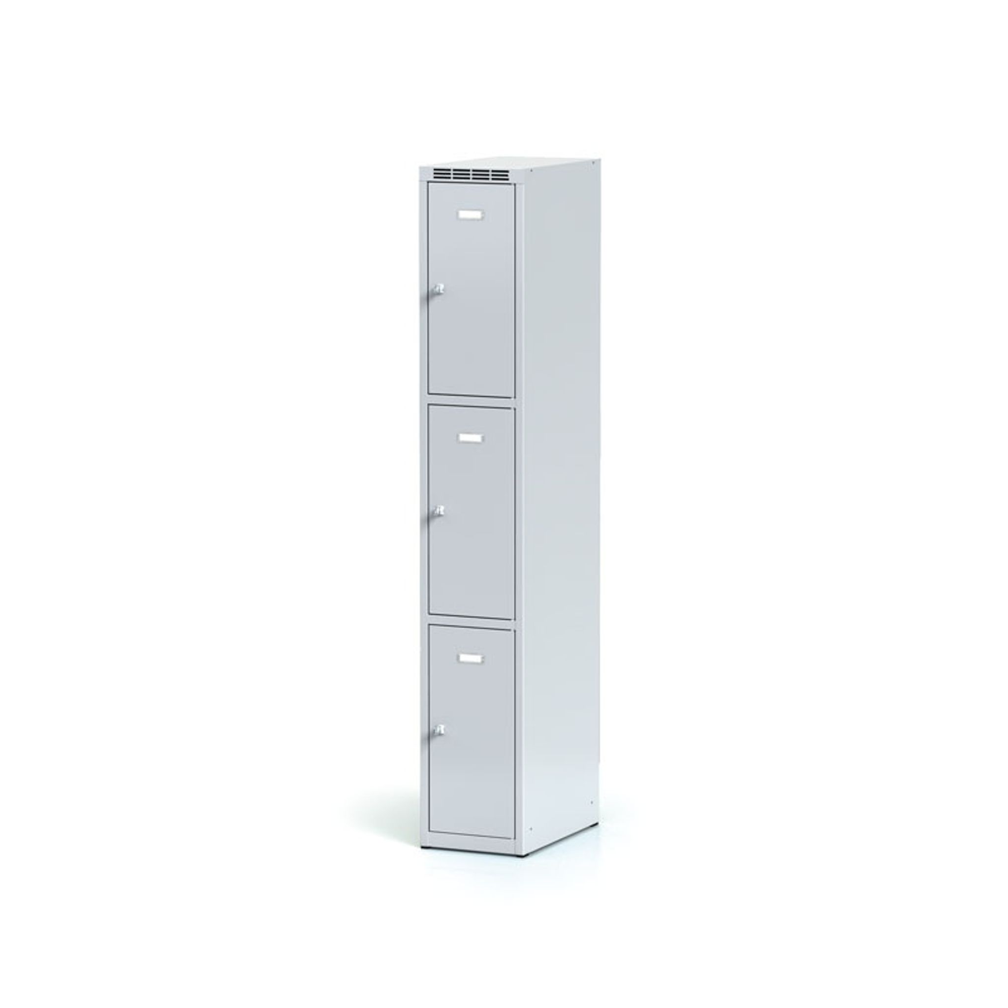 Szafka skrytkowa, 3 schowki, 1800 x 300 x 500 mm, zamek obrotowy