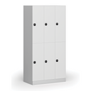 Szafka skrytkowa, 6 schowków, 1850 x 900 x 500 mm, zamek RFID, drzwi laminowane, biała