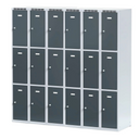 Szafka skrytkowa, 9 schowków, 1800 x 900 x 500 mm, zamek cylindryczny, drzwi ciemnoszare