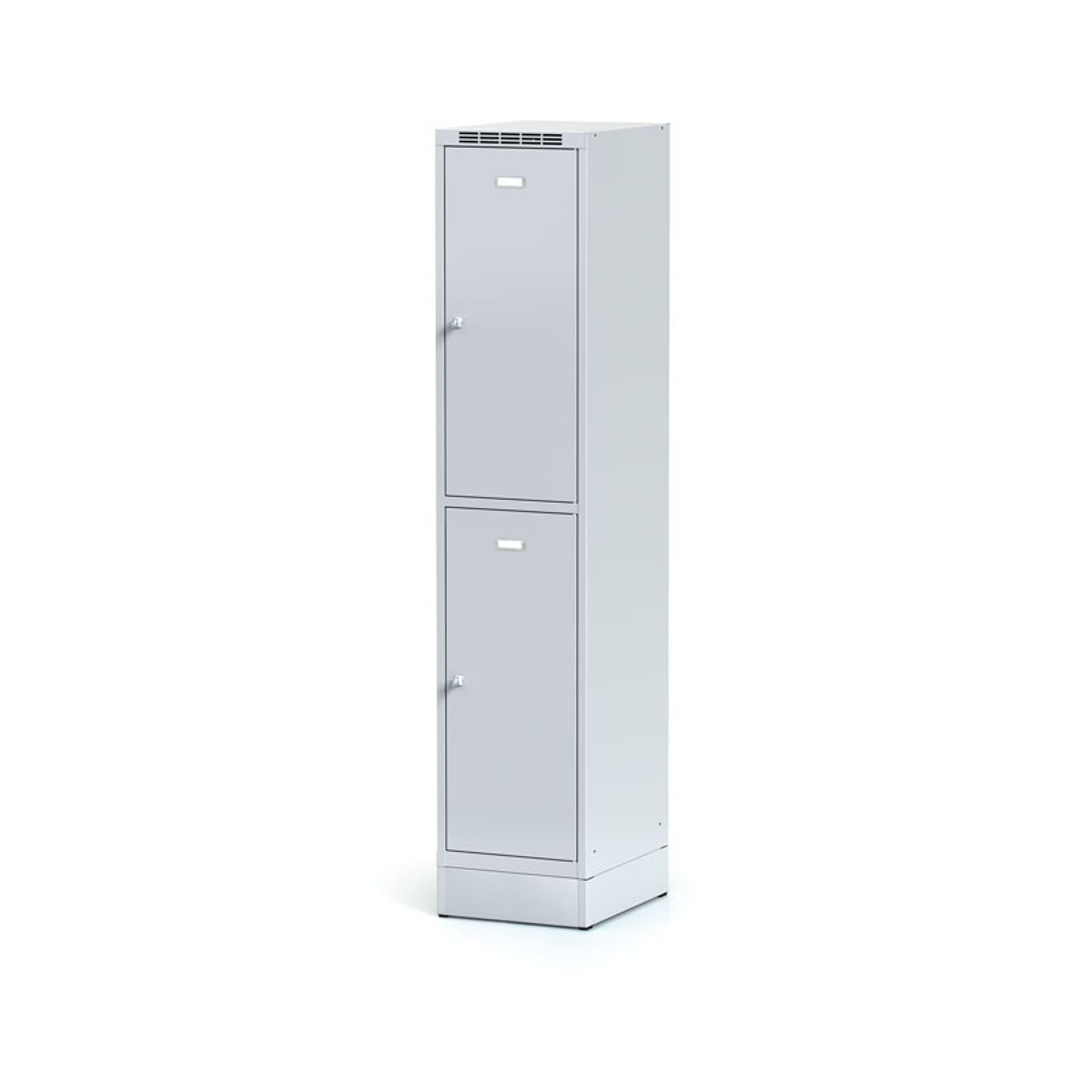 Szafka skrytkowa na cokole, 2 schowki, 1920 x 400 x 500 mm, zamek cylindryczny
