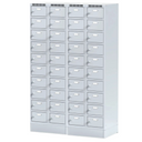 Szafka skrytkowa S6 na cokole, 20 schowków, 1920 x 600 x 500 mm, zamek obrotowy, drzwi ciemnoszare