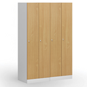 Szafka ubraniowa, 2-drzwiowa, 1850 x 600 x 500 mm, demontaż, zamek cylindryczny, drzwi laminowane, orzech