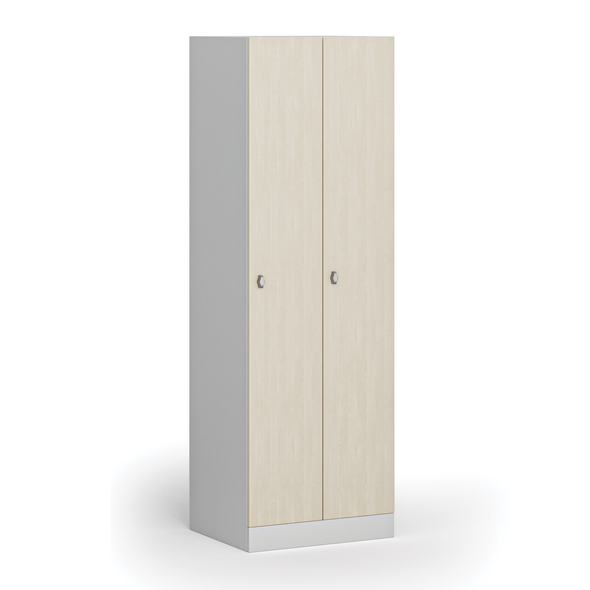 Szafka ubraniowa, 2-drzwiowa, 1850 x 600 x 500 mm, demontaż, zamek obrotowy, drzwi laminowane
