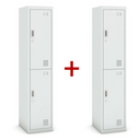 Szafka ubraniowa dwudrzwiowa 1+1 GRATIS, demontaż, zamek cylindryczny, szara/szara