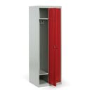 Szafka ubraniowa ECONOMIC, 2-drzwiowa, 1800 x 600 x 500 mm, demontaż, zamek cylindryczny, drzwi czerwone