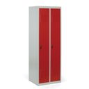Szafka ubraniowa ECONOMIC, 2-drzwiowa, 1800 x 600 x 500 mm, demontaż, zamek cylindryczny, drzwi czerwone