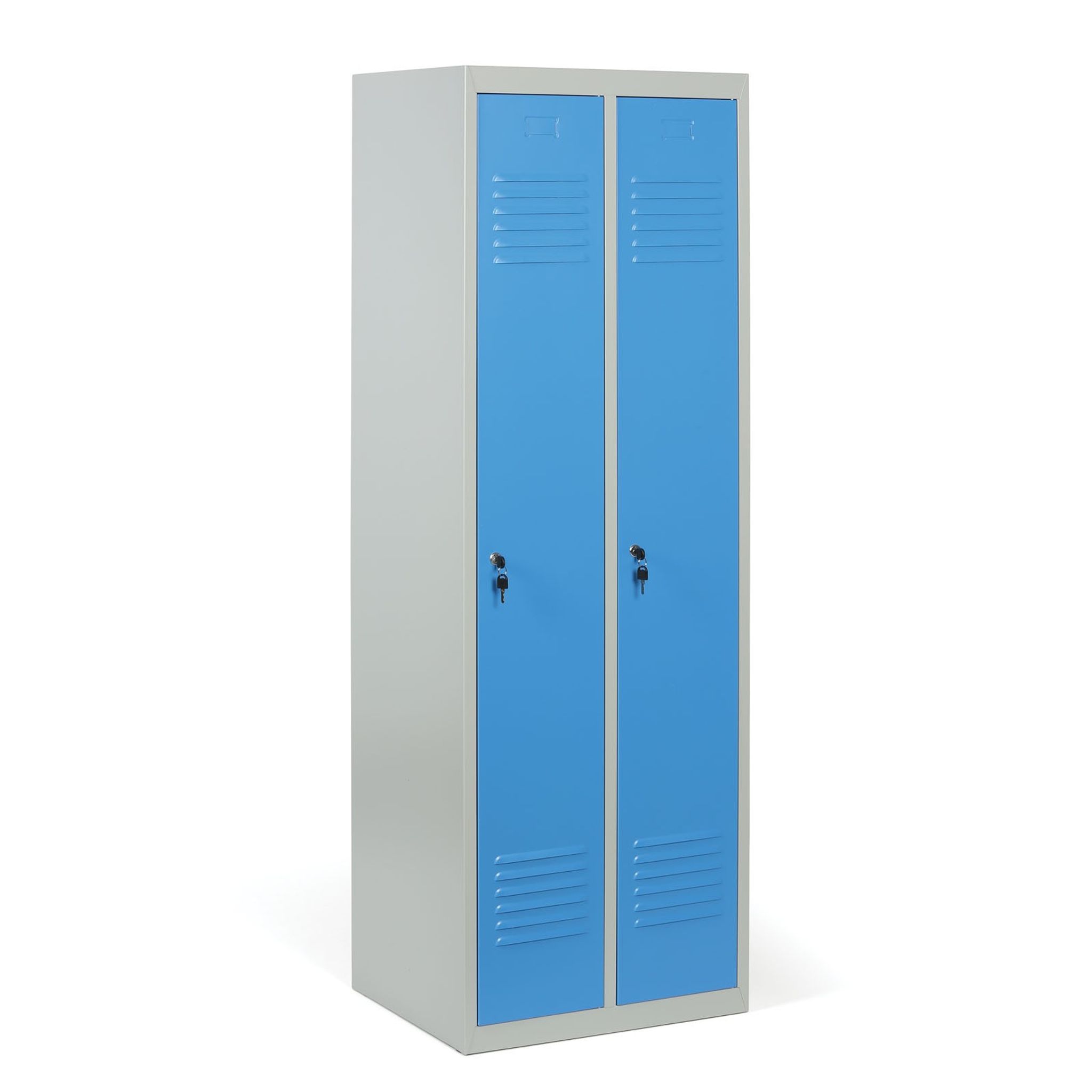 Szafka ubraniowa ECONOMIC, 2-drzwiowa, 1800 x 600 x 500 mm, demontaż, zamek cylindryczny, drzwi niebieskie