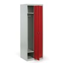 Szafka ubraniowa ECONOMIC, 2-drzwiowa, 1800 x 600 x 500 mm, zamek cylindryczny, drzwi czerwone