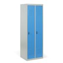 Szafka ubraniowa ECONOMIC, 2-drzwiowa, 1800 x 600 x 500 mm, zamek cylindryczny, drzwi niebieskie
