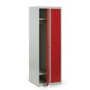 Szafka ubraniowa ECONOMIC, 2-drzwiowa, 1800 x 600 x 500 mm, zamek obrotowy, drzwi czerwone