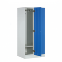 Szafka ubraniowa obniżona, 2-drzwiowa, 1500 x 600 x 500 mm, zamek cylindryczny, drzwi niebieskie