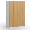 Szafka ubraniowa S1, 2-drzwiowa, 1850 x 600 x 500 mm, demontaż, zamek cylindryczny, drzwi laminowane, orzech