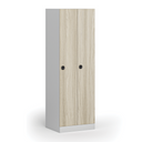 Szafka ubraniowa S1, 2-drzwiowa, 1850 x 600 x 500 mm, demontaż, zamek kodowy, drzwi laminowane, dąb naturalny