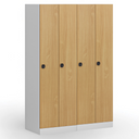 Szafka ubraniowa S1, 2-drzwiowa, 1850 x 600 x 500 mm, demontaż, zamek kodowy, drzwi laminowane, dąb naturalny