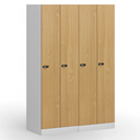 Szafka ubraniowa S1, 2-drzwiowa, 1850 x 600 x 500 mm, demontaż, zamek mechaniczny na kod, drzwi laminowane, orzech