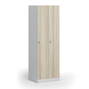 Szafka ubraniowa S1, 2-drzwiowa, 1850 x 600 x 500 mm, demontaż, zamek obrotowy, drzwi laminowane, dąb naturalny