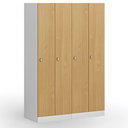 Szafka ubraniowa S1, 2-drzwiowa, 1850 x 600 x 500 mm, zamek obrotowy, drzwi laminowane, buk