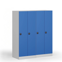 Szafka ubraniowa S1 obniżona, 2-drzwiowa, 1500 x 600 x 500 mm, demontaż, zamek RFID, drzwi czerwone