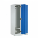 Szafka ubraniowa S1 obniżona, 2-drzwiowa, 1500 x 600 x 500 mm, zamek cylindryczny, drzwi niebieskie