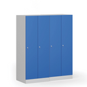 Szafka ubraniowa S1 obniżona, 2-drzwiowa, 1500 x 600 x 500 mm, zamek cylindryczny, drzwi zielone