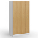 Szafka ubraniowa S1 wąska, 2-drzwiowa, 1850 x 500 x 500 mm, demontaż, zamek cylindryczny, drzwi laminowane, brzoza