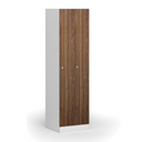 Szafka ubraniowa S1 wąska, 2-drzwiowa, 1850 x 500 x 500 mm, demontaż, zamek cylindryczny, drzwi laminowane, orzech
