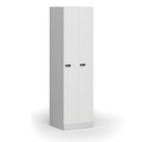 Szafka ubraniowa S1 wąska, 2-drzwiowa, 1850 x 500 x 500 mm, demontaż, zamek mechaniczny z kodem, drzwi laminowane, biała