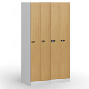 Szafka ubraniowa S1 wąska, 2-drzwiowa, 1850 x 500 x 500 mm, demontaż, zamek mechaniczny z kodem, drzwi laminowane, dąb naturalny