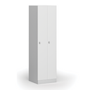 Szafka ubraniowa S1 wąska, 2-drzwiowa, 1850 x 500 x 500 mm, demontaż, zamek obrotowy, drzwi laminowane, biała