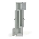 Szafka ubraniowa S1 Z, 2-drzwiowa, 1920 x 400 x 500 mm, demontaż, zamek cylindryczny, drzwi szare