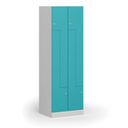 Szafka ubraniowa S1 Z, 4-drzwiowa, 1850 x 600 x 500 mm, demontaż, zamek cylindryczny, drzwi zielone