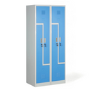 Szafka ubraniowa S1 Z, 4-drzwiowa, 1920 x 400 x 500 mm, demontaż, zamek cylindryczny, drzwi niebieskie