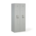 Szafka ubraniowa S1 Z, 4-drzwiowa, 1920 x 400 x 500 mm, demontaż, zamek cylindryczny, drzwi szare