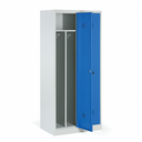Szafka ubraniowa S1 z przegrodą, 1850 x 800 x 500 mm, demontaż, zamek cylindryczny, drzwi niebieskie