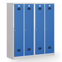 Szafka ubraniowa S1 z przegrodą, 1850 x 800 x 500 mm, zamek cylindryczny, drzwi ciemnoszare