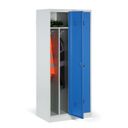 Szafka ubraniowa S1 z przegrodą, 1850 x 800 x 500 mm, zamek cylindryczny, drzwi czerwone