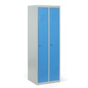 Szafka ubraniowa S2, 2-drzwiowa, 1800 x 600 x 500 mm, demontaż, zamek obrotowy, drzwi niebieskie