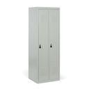 Szafka ubraniowa S2, 2-drzwiowa, 1800 x 600 x 500 mm, demontaż, zamek obrotowy, drzwi szare