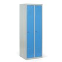 Szafka ubraniowa S2, 2-drzwiowa, 1800 x 600 x 500 mm, zamek obrotowy, drzwi niebieskie