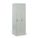 Szafka ubraniowa S2, 2-drzwiowa, 1800 x 600 x 500 mm, zamek obrotowy, drzwi szare