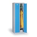 Szafka ubraniowa S2, 2-drzwiowa, 1800 x 600 x 500 mm, zamek obrotowy, drzwi szare