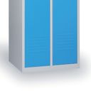 Szafka ubraniowa S2, 2-drzwiowa, 1800 x 600 x 500 mm, zamek obrotowy, drzwi szare