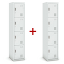 Szafka ubraniowa S3 czterodrzwiowa 1+1 GRATIS, demontaż, zamek cylindryczny, szara/szara