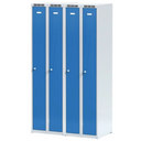 Szafka ubraniowa S6 wąska, 2-drzwiowa, 1800 x 500 x 500 mm, zamek obrotowy, drzwi czerwone