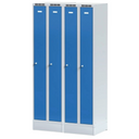 Szafka ubraniowa S6 wąska, na cokole, 2-drzwiowa, 1920 x 500 x 500 mm, zamek cylindryczny, drzwi szare