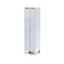 Szafka ubraniowa S6 wąska, na nogach, 2-drzwiowa, 1920 x 500 x 500 mm, zamek obrotowy, drzwi szare