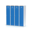 Szafka ubraniowa S6 z przegrodą, 2-drzwiowa, 1800 x 800 x 500 mm, zamek cylindryczny, drzwi niebieskie