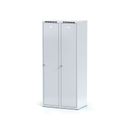 Szafka ubraniowa S6 z przegrodą, 2-drzwiowa, 1800 x 800 x 500 mm, zamek cylindryczny, drzwi szare