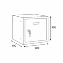 Szafka ubraniowa S6 z schowkami zamykanymi 400 x 400 x 400 mm, zamek cylindryczny, drzwi pomarańczowe