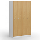 Szafka ubraniowa wąska, 2-drzwiowa, 1850 x 500 x 500 mm, demontaż, zamek cylindryczny, drzwi laminowane, brzoza